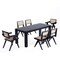 Manhattan Comfort Rectangle Dining Set of 7 W/ Hamlet Chairs, 70.86 in L, American Solid Ash Wood, Black 6-DT02DCCA03-BK - alternate 3